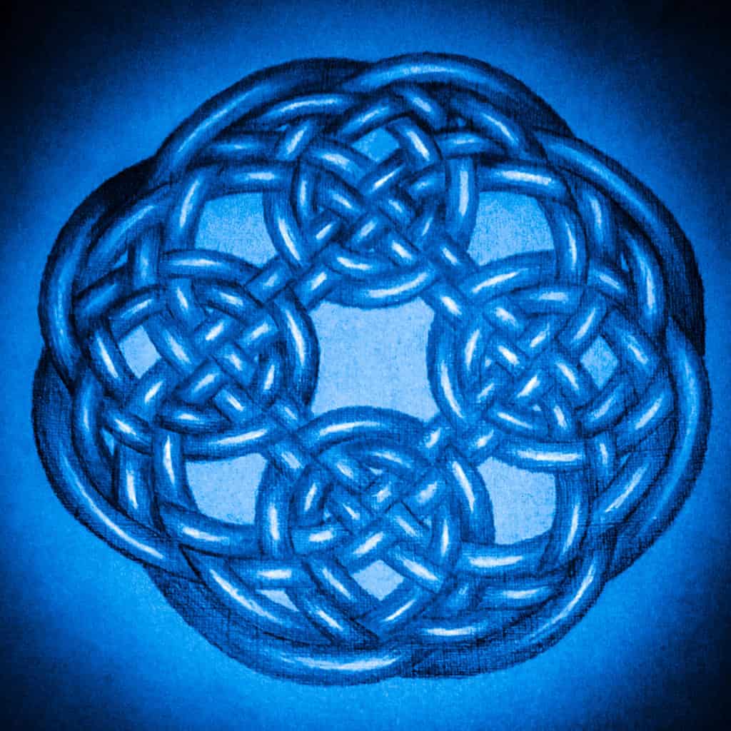 Celtic Knot in Deep Blue by Hilary Oak